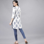 White & Blue Printed Tunic