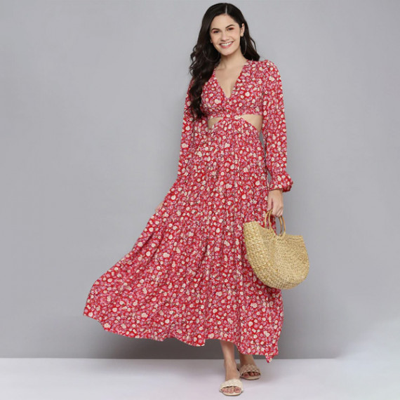 https://fineclothes.in/products/red-beige-floral-waist-cut-out-maxi-dress