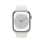 Apple Watch Series 8 GPS + Cellular 45mm Silver Aluminium Case with White Sport Band - Regular