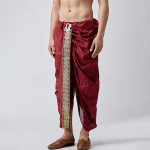 Men Maroon Dhoti Pants