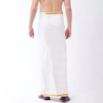 Men White Solid Cotton Dhoti