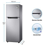 Samsung 253 L 2 Star Inverter Frost-Free Double Door Refrigerator (RT28A3032GS/HL, Gray Silver)