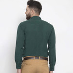 Men Green Slim Fit Solid Formal Shirt