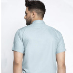 Men Sea Green Regular Fit Solid Casual Shirt