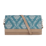 Women Blue & Beige Floral Envelope