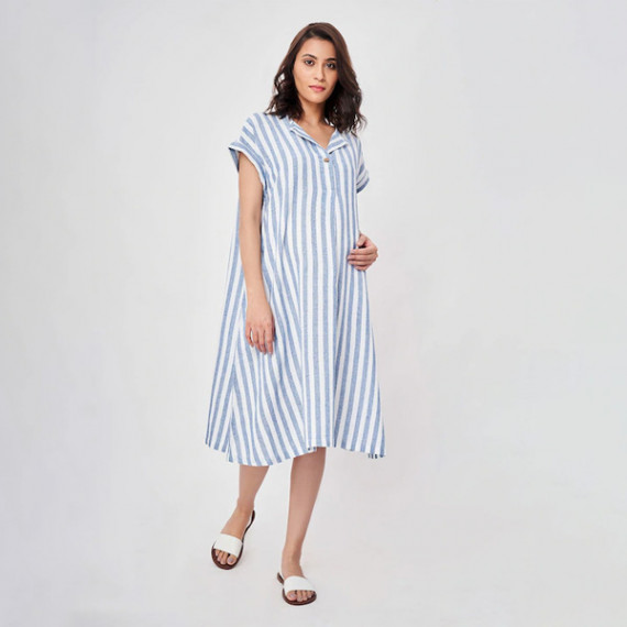 https://fineclothes.in/products/blue-striped-maternity-shirt-midi-dress