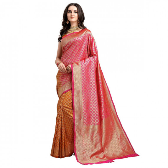 https://fineclothes.in/products/pink-mustard-yellow-ethnic-motifs-woven-design-half-half-kanjeevaram-saree