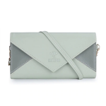 Women Sea Green Colourblocked Envelope Wallet