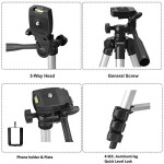 Adjustable Aluminium Alloy Tripod Stand Holder for Mobile Phones & Camera, 360 mm -1050 mm