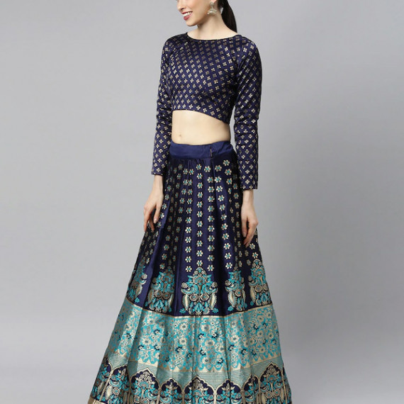 https://fineclothes.in/products/blue-green-woven-design-lehenga-choli