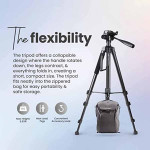 DIGITEK Platinum (DPTR 890 VD) (178 cm) Aluminum Light Weight Tripod with Fluid Video Head for DSLR & Video Cameras, Maximum Operating Height: 5.83Fee