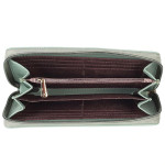 Women Green Textured Zip Around Wallet